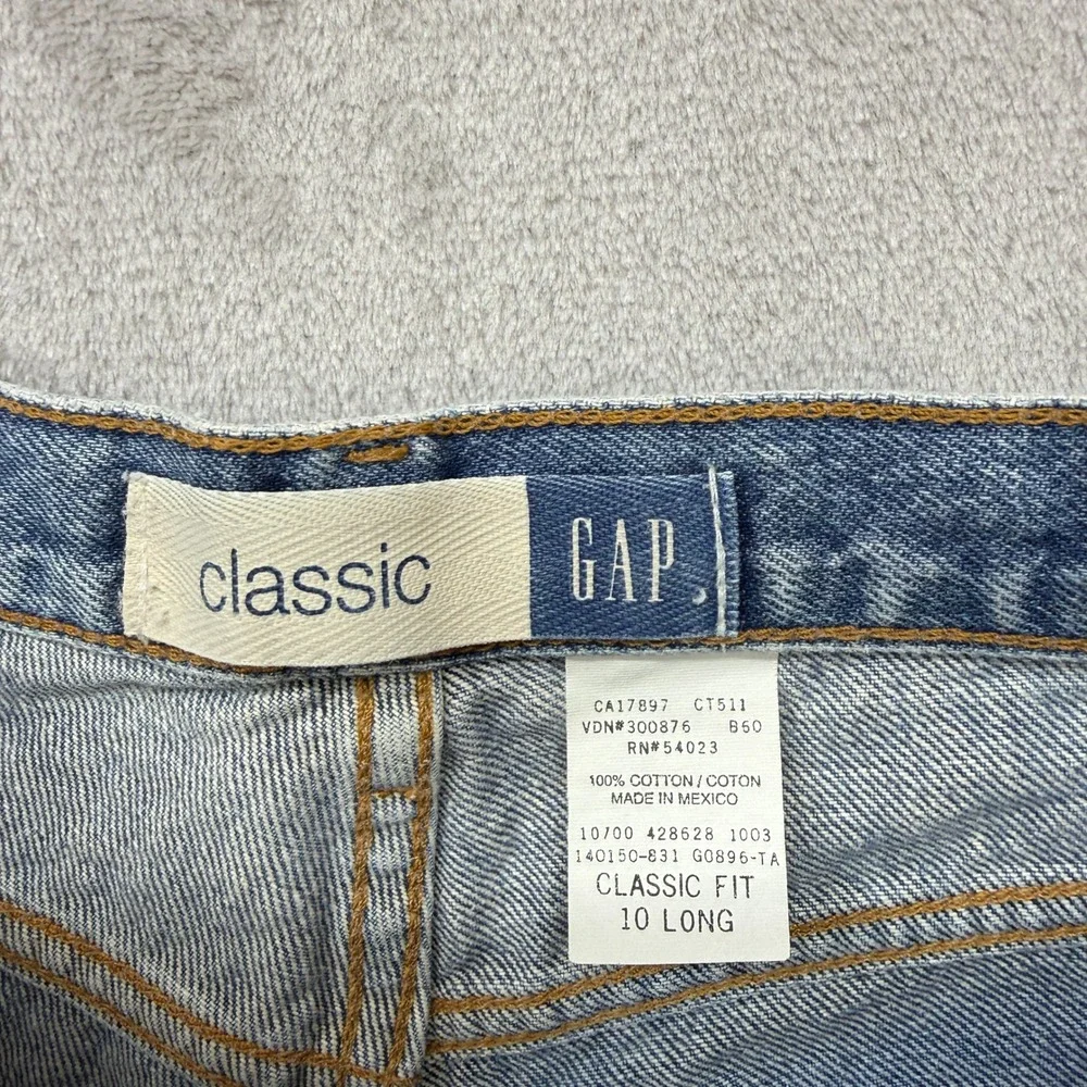 Vintage Gap Jeans Women's 10 Long Classic Fit Blue High Waisted Cotton Y2K Denim